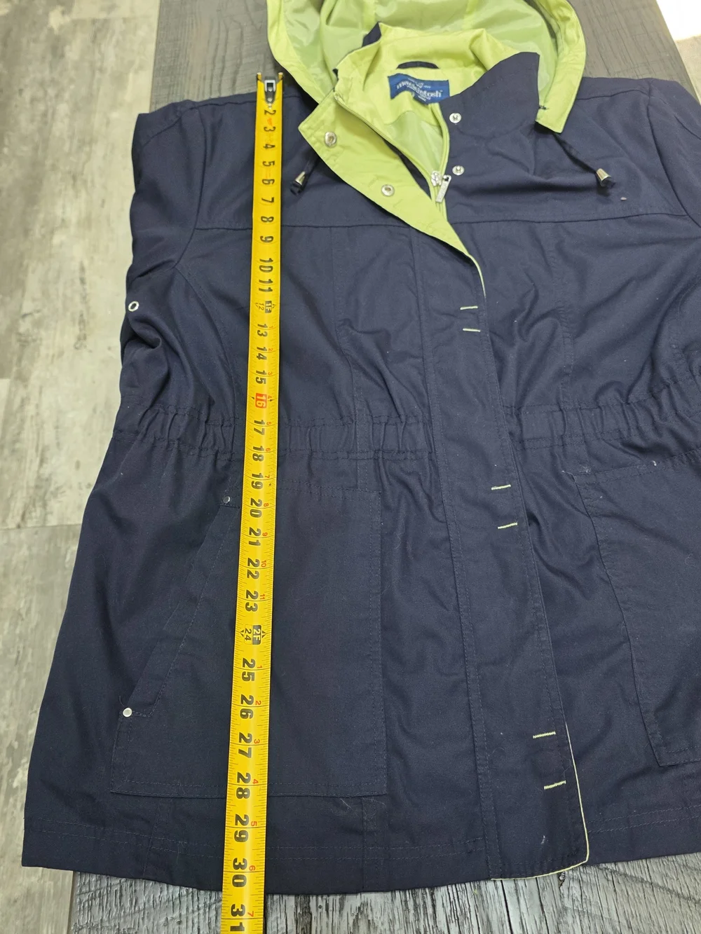 MacKintosh Cotton Anorak Jacket w Hooded Lime Trim (Sz:2x)